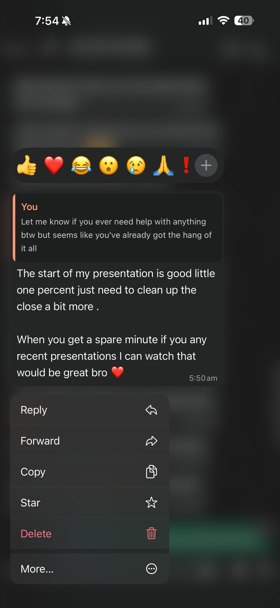 Peer message — 'what's your secret mate'